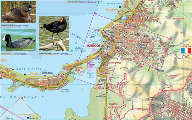Road Map Of St Maarten St Martin Caribbean